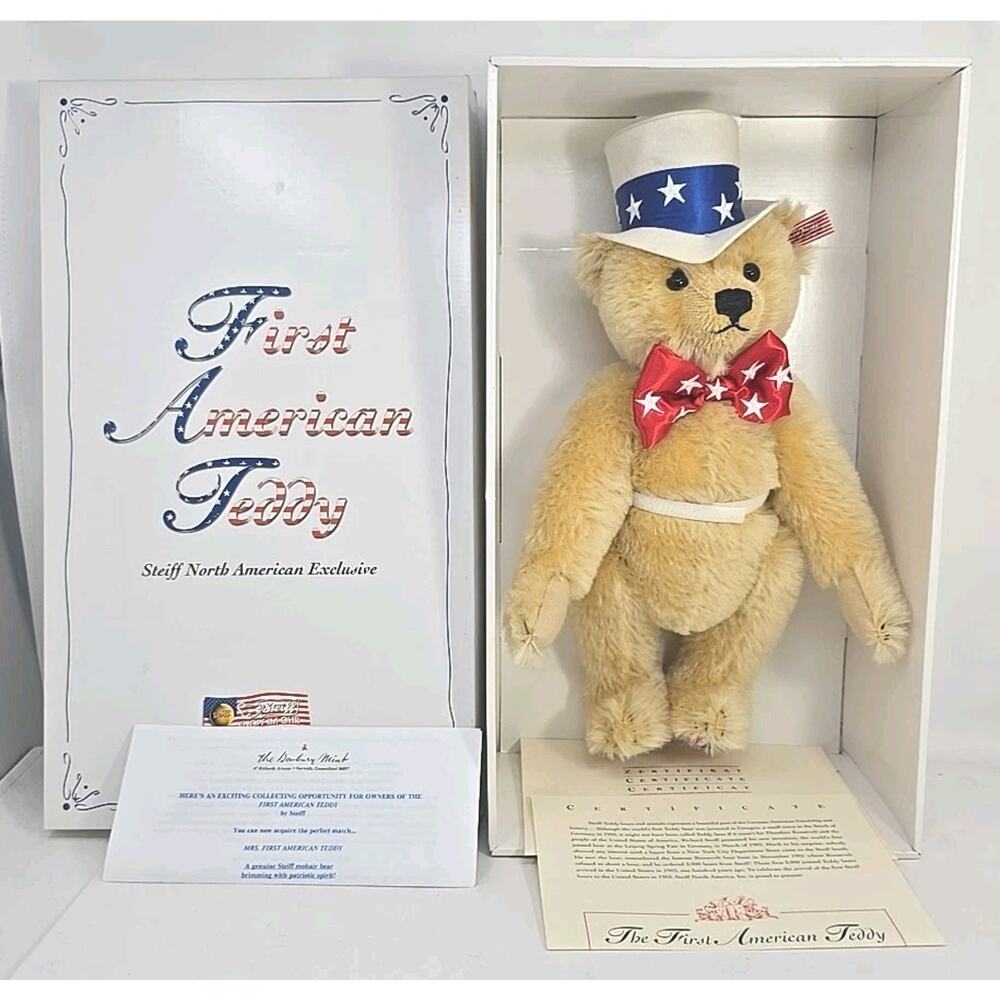 Steiff Blond Mohair Teddy Bear First American Teddy Exclusive 667183 Lmt MSA